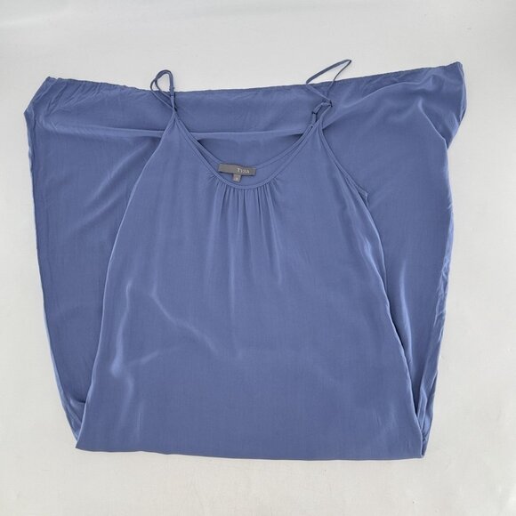 TYSA Long Perfect Adjustable Strap Blue Maxi‎ Dress Sz 3 Minimal Boho Flowy USA - Picture 3 of 8